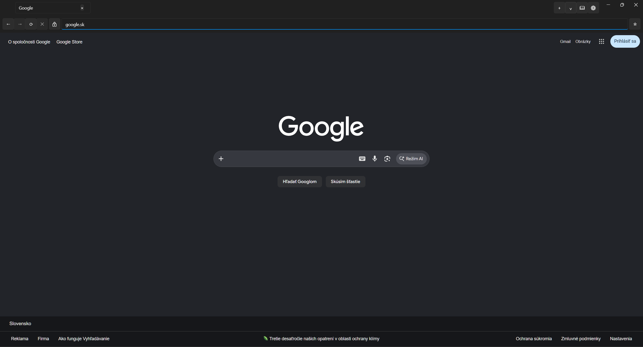 Twix Browser desktop window — minimalist native Windows browser with dark workspace