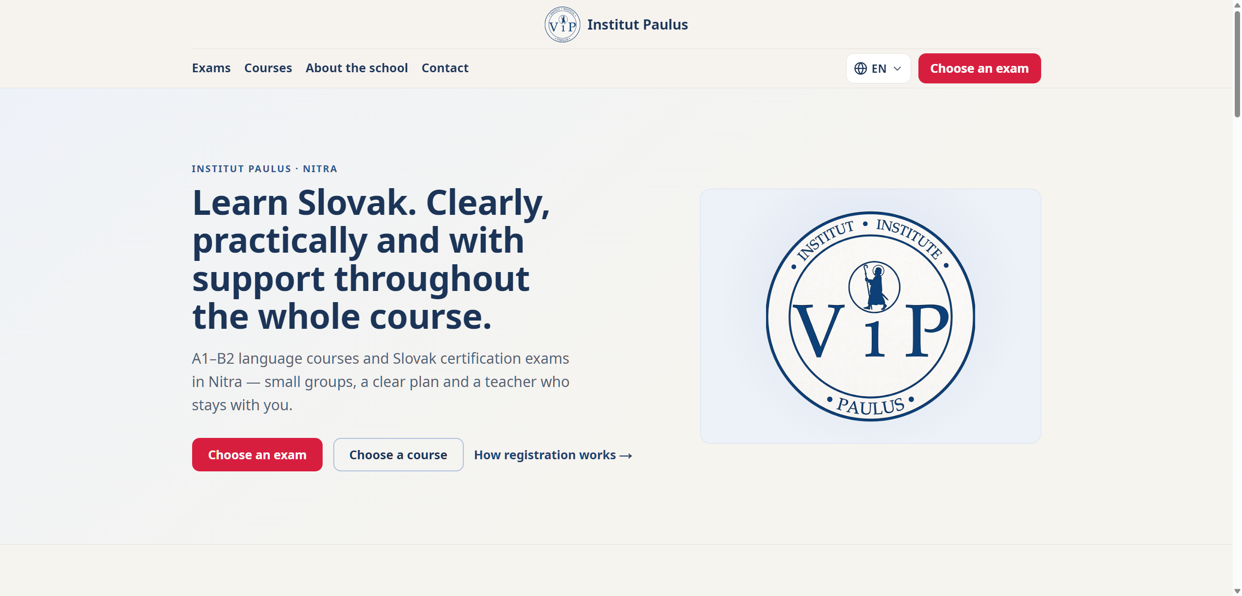 Institut Paulus — language school with automated enrolment and payments